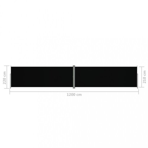 Zatahovací boční markýza 220x1200 cm Dekorhome - BAREVNÁ VARIANTA: Černá