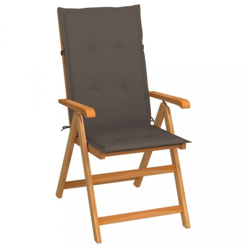 Skládací zahradní židle s poduškami teak / látka Dekorhome
