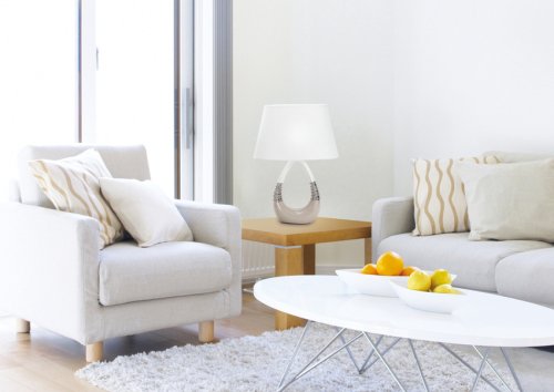 Béžovo-biela keramická pracovná lampa Romano