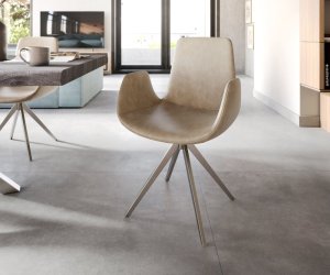 Jedálenská stolička Ilia-Flex s opierkami mikrovlákno béžová vintage