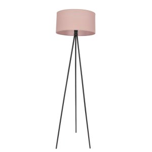 Stojací lampa SHANTI černá 1x40W E27 stínidlo vřes