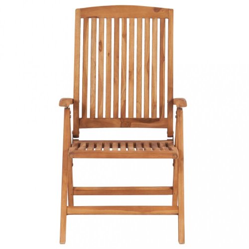 Zahradní židle 2 ks teak / látka Dekorhome - BAREVNÁ VARIANTA: Bílá / červená