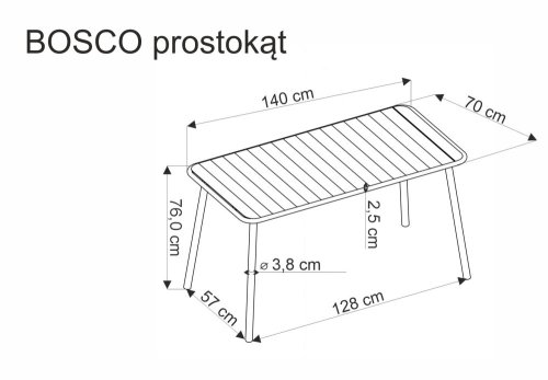 Záhradný stôl BOSCO - BAREVNÁ VARIANTA: Biela