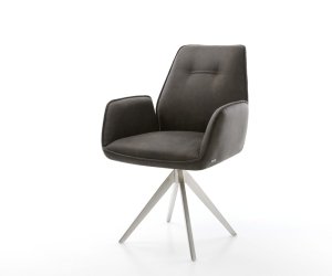 Otočná židle Zoa-Flex antracitová vintage křížová podnož