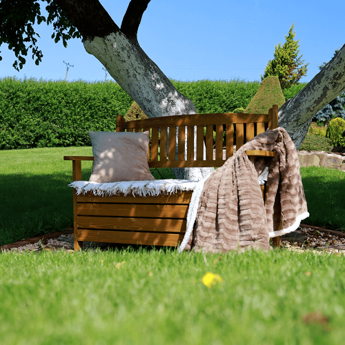Zahradní lavička DILKA s úložným prostorem - BAREVNÁ VARIANTA: Hnědá