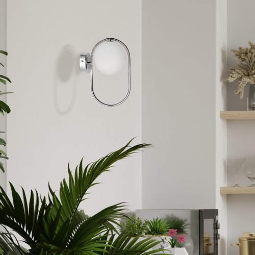 Nástenná lampa Cordel chróm 1x28W G9 biele tienidlo