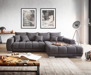 Pohovka Nabor 300x230 cm Černá Pravá včetně elektrická vásuvná funkce