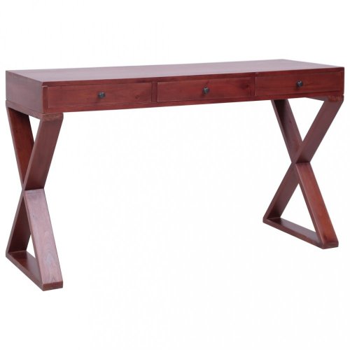 Psací stůl masivní mahagonové dřevo Dekorhome - BAREVNÁ VARIANTA: Hnědá