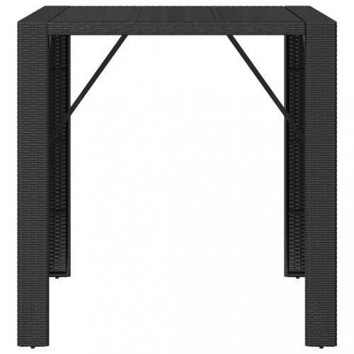 Zahradní stůl se skleněnou deskou černý 105x80x110 cm polyratan