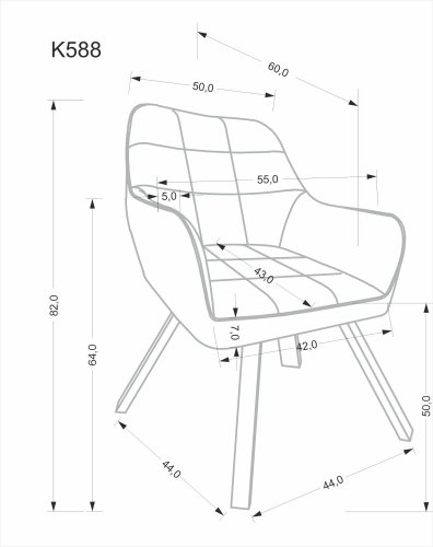 Otočné jedálenské kreslo K588