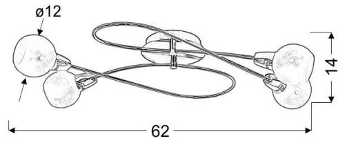 Stropné svietidlo 4xE14 mosadz AVILA