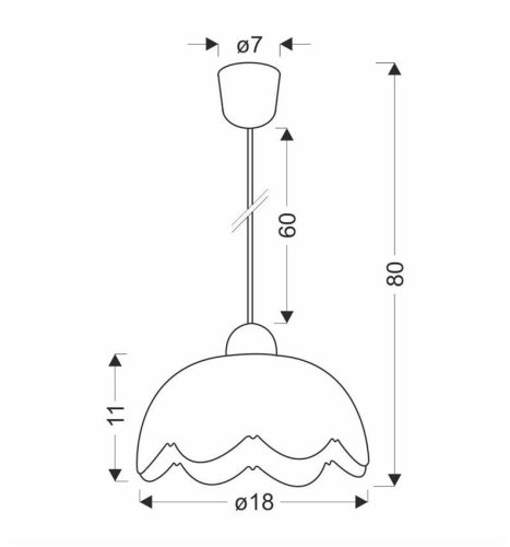 Závesná lampa Pansy 18 1x60W e27 biele tienidlo