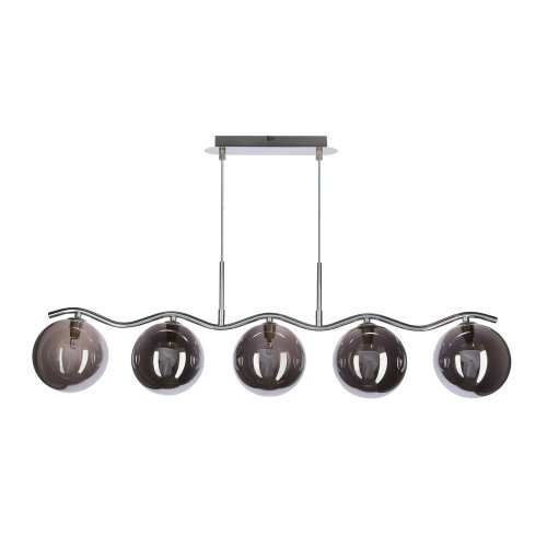 Stropná závesná lampa UMOS 5x20W G9 chróm grafitové sklenené tienidlo 14 cm moderné svietidlo do obývačky jedálne