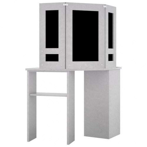 Rohový toaletní stolek s LED Dekorhome - BAREVNÁ VARIANTA: Tmavě šedá