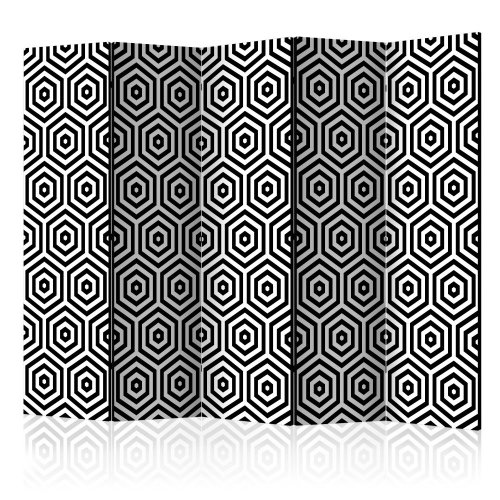 Paraván Black and White Hypnosis Dekorhome - ROZMER: 135x172 cm (3-dielny)