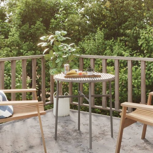 Zahradní čajový stolek polyratan Dekorhome - BAREVNÁ VARIANTA: Šedá