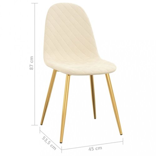 Jídelní židle 2 ks samet / kov Dekorhome - BAREVNÁ VARIANTA: Žlutá