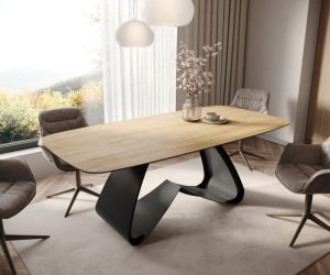 Jedálenský stôl Edge Boot 200x100 keramický Laminam® Sabbia dub