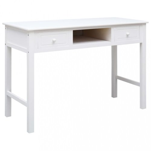 Psací stůl se 2 zásuvkami masivní dřevo Dekorhome - BAREVNÁ VARIANTA: Bílá / šedá