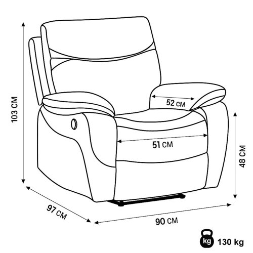 Elektrické polohovací TV křeslo TV-4094