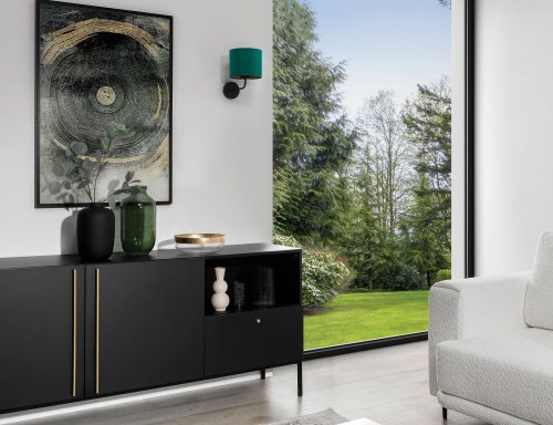 Vespillo 18x26x24cm nástenné svietidlo 1 zelený/zlatý