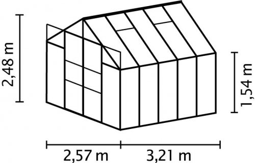 Skleník URANUS 8300 polykarbonát černý Dekorhome - ROZMĚR: Polykarbonát 4 mm