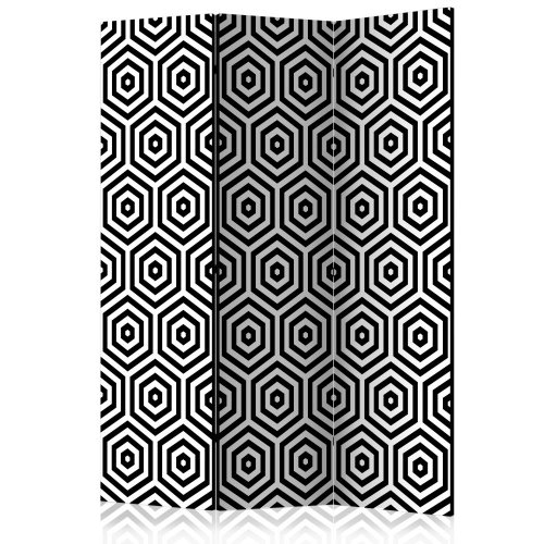 Paraván Black and White Hypnosis Dekorhome - ROZMĚR: 135x172 cm (3-dílný)