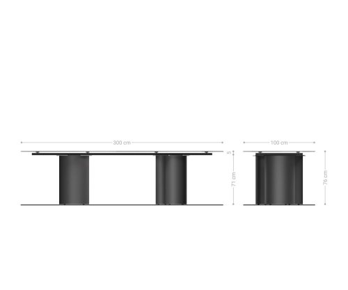 Jídelní stůl Edge 300x100 keramický Minas Melange bílo-béžový Troa