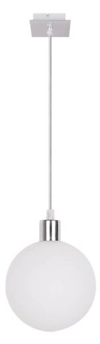 Závesná lampa s bielym tienidlom na guľu 15 cm Oden