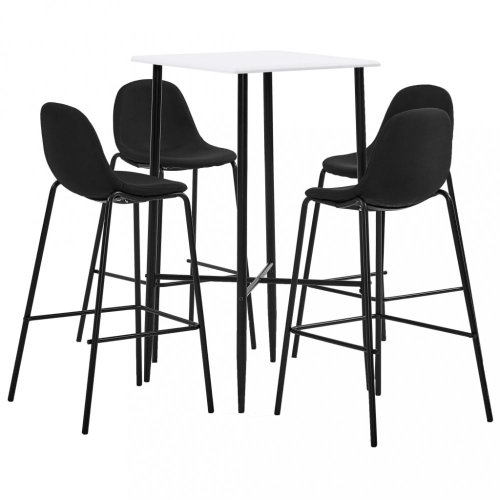 Barový set 5ks textil / bílá Dekorhome