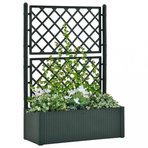 Záhradný kvetináč s treláží 100x43x142 cm PP Dekorhome - BAREVNÁ VARIANTA: Zelená
