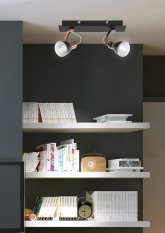 Nástenná lampa s krycou páskou 2X50W GU10 čierna/medená MARKUS