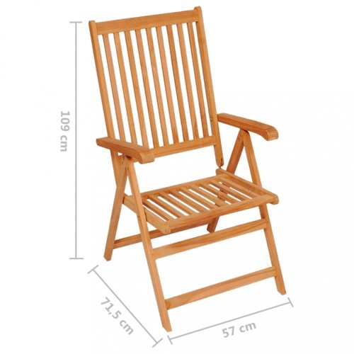 Skládací zahradní židle s poduškami teak / látka Dekorhome