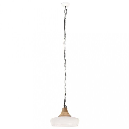 Závěsná lampa bílá / mangovníkové dřevo Dekorhome - ROZMĚR: 26 cm