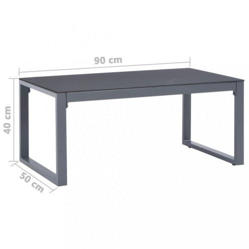 Konferenční stolek 90x50 cm sklo / hliník Dekorhome