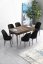 Extendable Dining Table & Chairs Set (7 Pieces) Han - Baroque, Black