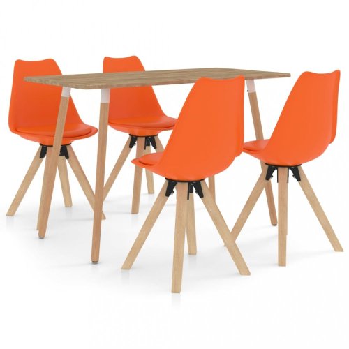 Jídelní set 4+1 buk / umělá kůže / plast Dekorhome