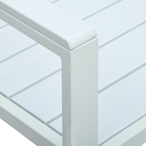 Zahradní lavice 120 cm HDPE bílá dřevěný vzhled