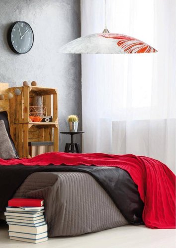 Závěsná stropní lampa s pružinovou e27 červenou barvou