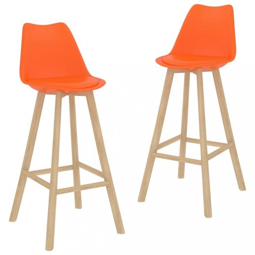 Barová stolička 2 ks Dekorhome - BAREVNÁ VARIANTA: Oranžová
