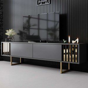 TV stolek Gold Line - Anthracite, Gold
