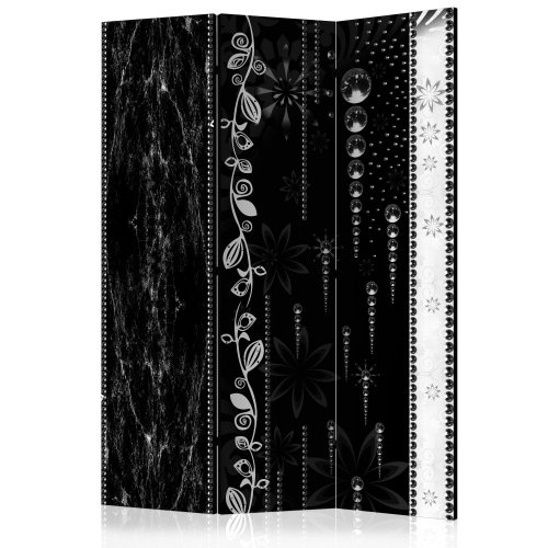 Paraván Black Elegance Dekorhome - ROZMĚR: 135x172 cm (3-dílný)