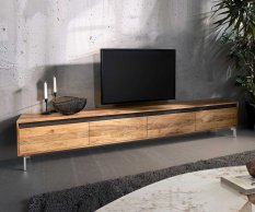 TV stolek Stonegrace 240 cm akácie přírodní 4 dvířka noha