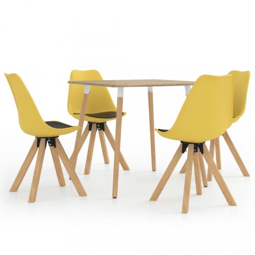 Jídelní set 4+1 buk / umělá kůže / plast Dekorhome