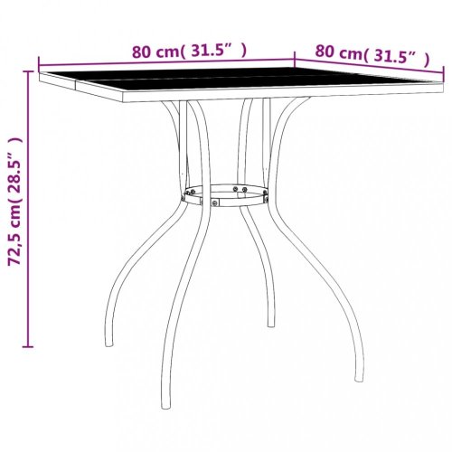 Zahradní stůl antracitový 80 x 80 x 72,5 cm ocel a síťovina