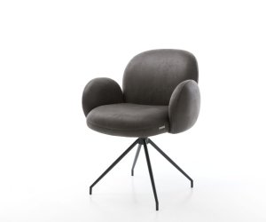 Nube-Flex jedálenská stolička s podrúčkami antracitová vintage krížová