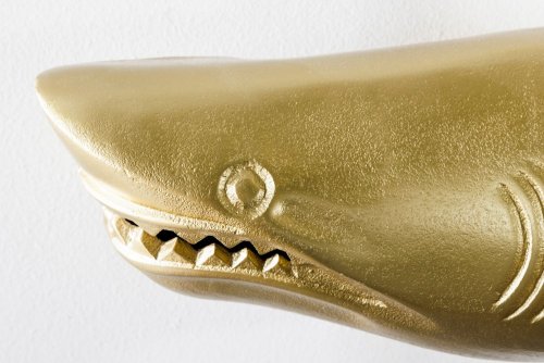 Nástěnná dekorace žralok DAKENTA 2 ks Dekorhome - BAREVNÁ VARIANTA: Zlatá