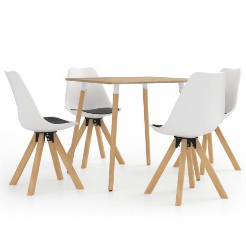 Jídelní set 4+1 buk / umělá kůže / plast Dekorhome