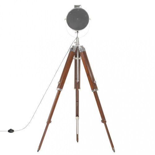 Stojací lampa kov / dřevo Dekorhome