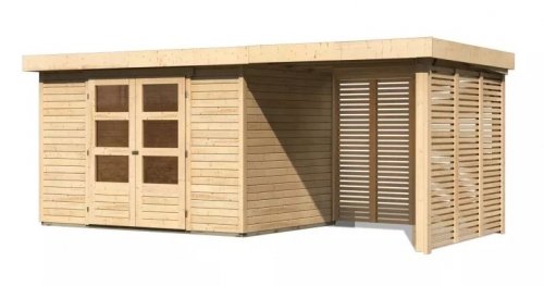 Dřevěný zahradní domek ASKOLA 4 s přístavkem Dekorhome - ŠÍŘKA: 557 cm